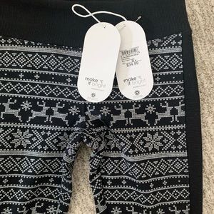 Leggings with horizontal pattern of Reindeer